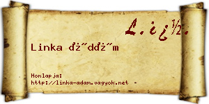 Linka Ádám névjegykártya